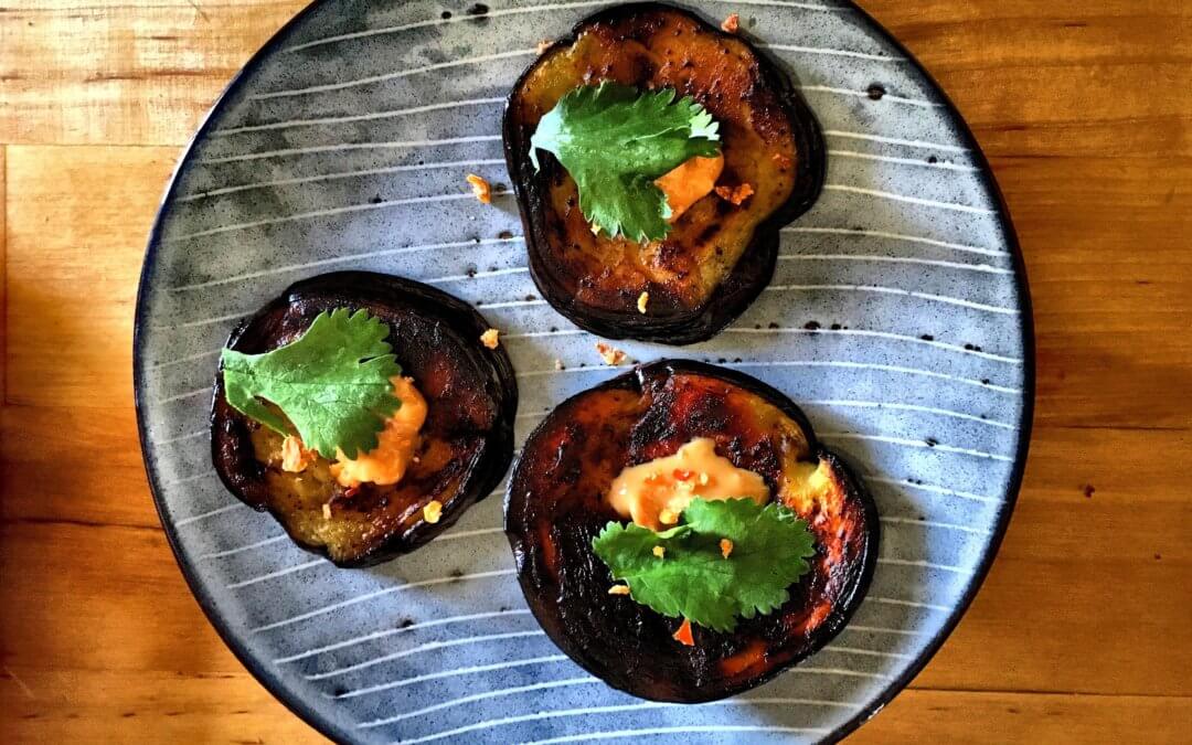 Eggplant peanut sesame coriander